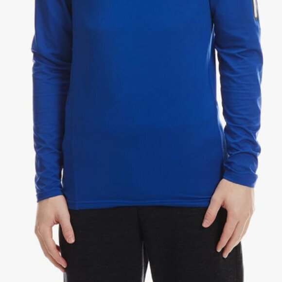 Spyder NWT Shirt Men's Mock Neck Long Sleeve Active Pro Web Blue Stretch Sz Lrg - Picture 2 of 16